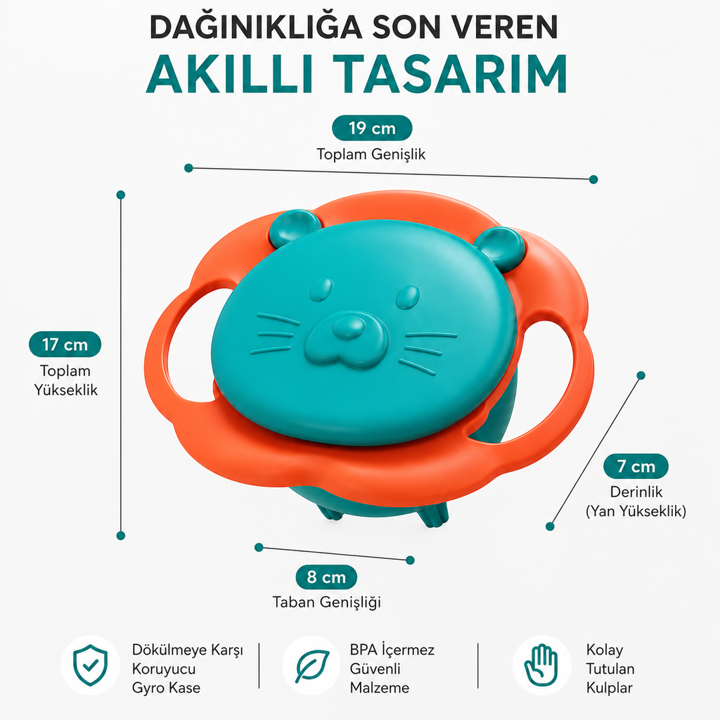 Gervento-360° Akıllı Denge Mama Kasesi